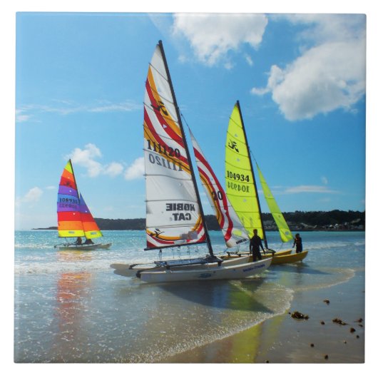 Hobie-Segelboote in Jersey Fliese (Vorderseite)