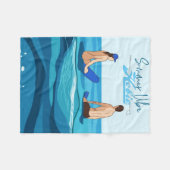 Hobie Summer Vibe | Retro Kalifornien Surf Lifesty Fleecedecke (Vorderseite (Horizontal))