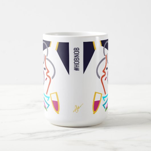 Hobnob Abstrakt Moderne Kunst Illustration Tasse (Mittel)