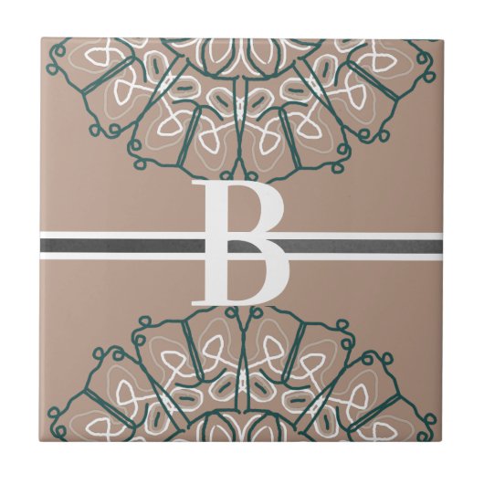 Hobo Lace Taupe Beige Design Keramik Tile Fliese (Vorderseite)