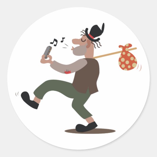 Hobo Pfistle Runder Aufkleber (Vorderseite)