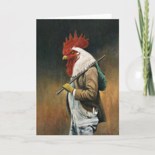 Hobo Rooster Greetings Card Karte