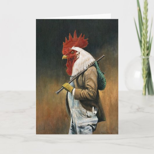 Hobo Rooster Greetings Card Karte (Vorderseite)