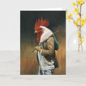 Hobo Rooster Greetings Card Karte (Gelbe Blume)