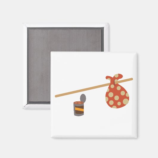 Hobo Sack Magnet (Vorderseite/Rückseite)