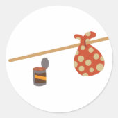 Hobo Sack Runder Aufkleber (Vorderseite)