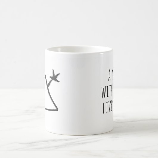 Hobo signiert "Hier lebt ein Mann mit einer Waffe. Kaffeetasse (Mittel)