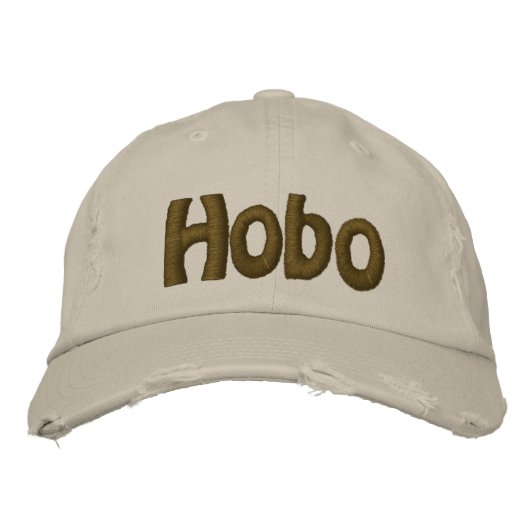 Hobo-Text Bestickte Kappe (Vorderseite)