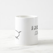 Hobo unterschreibt: "Eine gute Frau lebt hier." ha Kaffeetasse (Mittel)