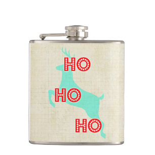Hobo Vintage Rentiere Weihnachtsrot Flachmann