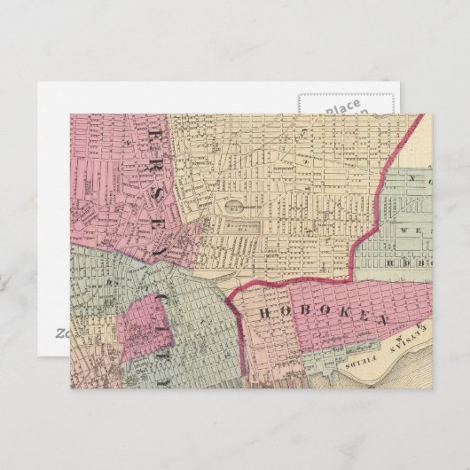 Hoboken, Jersey City Postkarte (Vorne/Hinten)