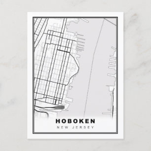 Hoboken Map Feiertagspostkarte