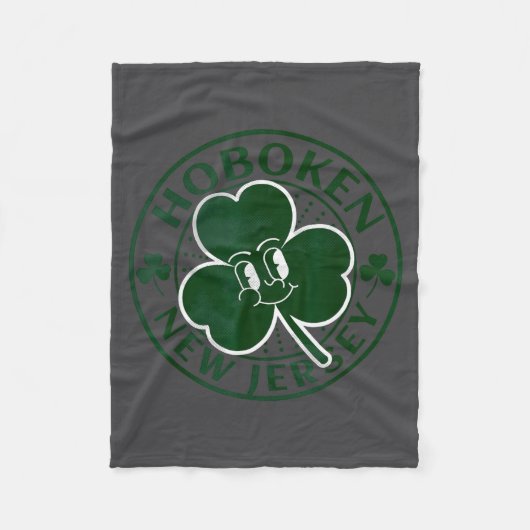 Hoboken New Jersey Irish Shamrock Nj Retro Souveni Fleecedecke (Vorderseite)