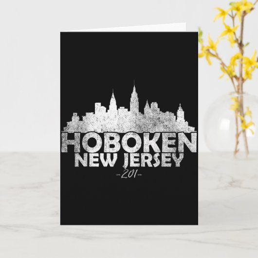 Hoboken New Jersey Nj _ Skyline Karte (Gelbe Blume)