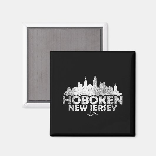 Hoboken New Jersey Nj _ Skyline Magnet (Vorderseite/Rückseite)