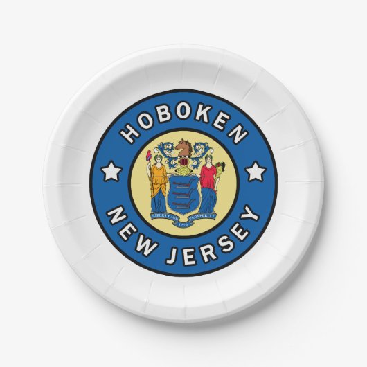 Hoboken New Jersey Pappteller (Vorderseite)