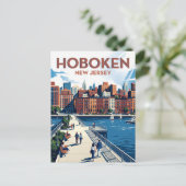 Hoboken New Jersey Postkarte (Stehend Vorderseite)