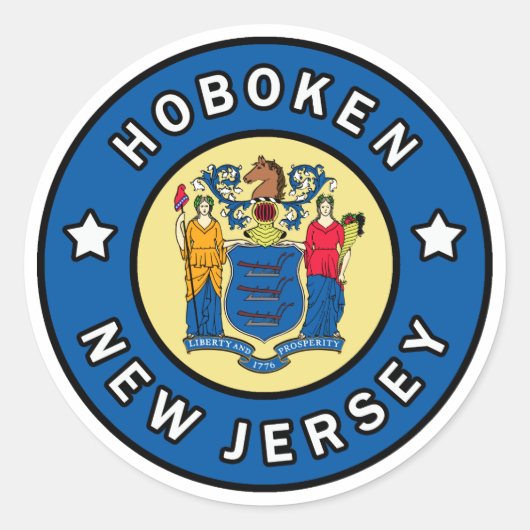 Hoboken New Jersey Runder Aufkleber (Vorderseite)