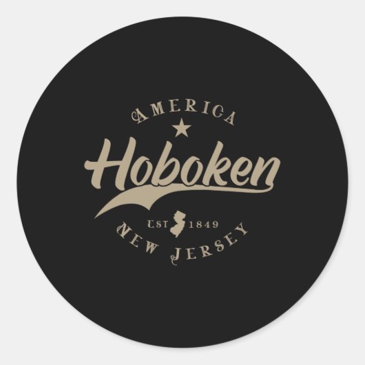 Hoboken New Jersey Runder Aufkleber (Vorderseite)