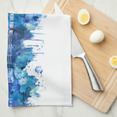 Hoboken New Jersey Skyline Blue Geschirrtuch (Viertel Falte)