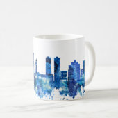 Hoboken New Jersey Skyline Blue Kaffeetasse (VorderseiteRechts)
