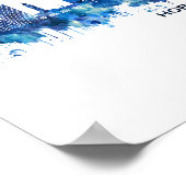 Hoboken New Jersey Skyline Blue Poster (Ecke)