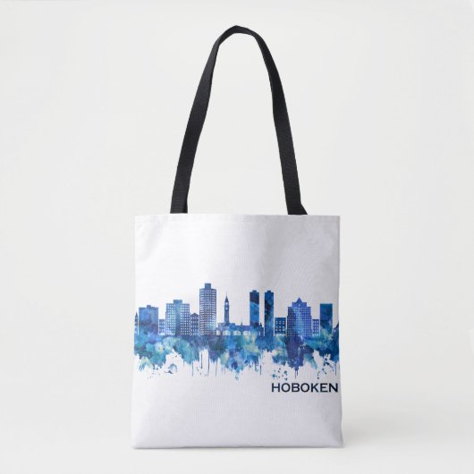 Hoboken New Jersey Skyline Blue Tasche (Vorderseite)