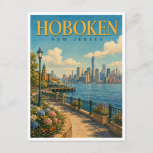 Hoboken New Jersey Waterfront Promenade GeoSaga Postkarte