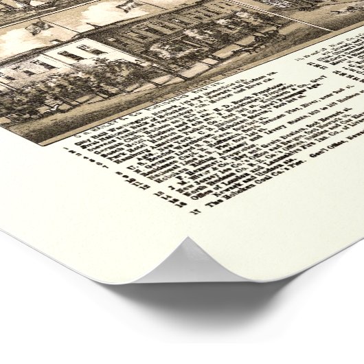 Hoboken, NJ Panoramic Map - 1881 Poster (Ecke)