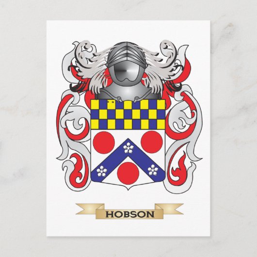 Hobson Coat of Arms (Familienwappen) Postkarte (Vorderseite)