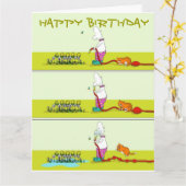 Hoch ab, lustige Gartenarbeit dicke Katze & Duncan Karte (Gelbe Blume)