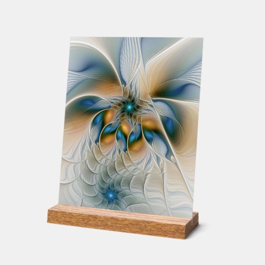 Hoch aufragende, Abstrakte Fantasy Fraktal Art mit Acrylschild (Winkel)