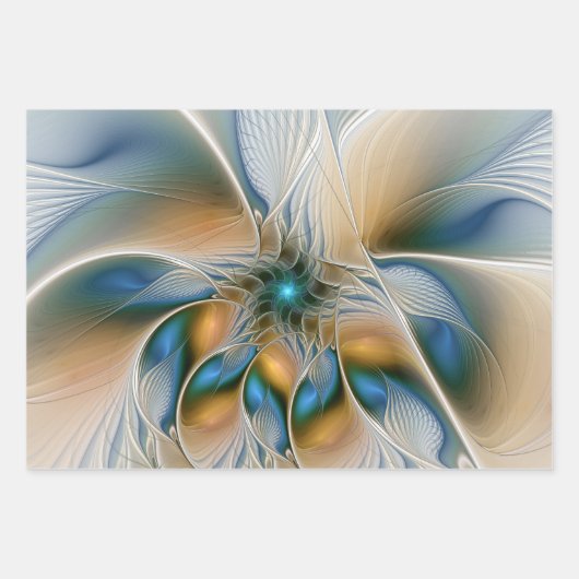 Hoch aufragende, Abstrakte Fantasy Fraktal Art mit Geschenkpapier Set (Vorderseite)