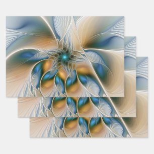 Hoch aufragende, Abstrakte Fantasy Fraktal Art mit Geschenkpapier Set