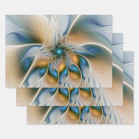 Hoch aufragende, Abstrakte Fantasy Fraktal Art mit Geschenkpapier Set (Set)