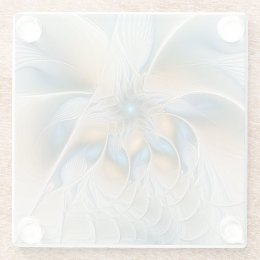 Hoch aufragende, Abstrakte Fantasy Fraktal Art mit Glasuntersetzer (Rückseite)