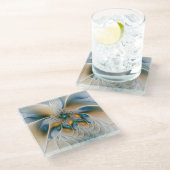 Hoch aufragende, Abstrakte Fantasy Fraktal Art mit Glasuntersetzer (Schrägansicht)