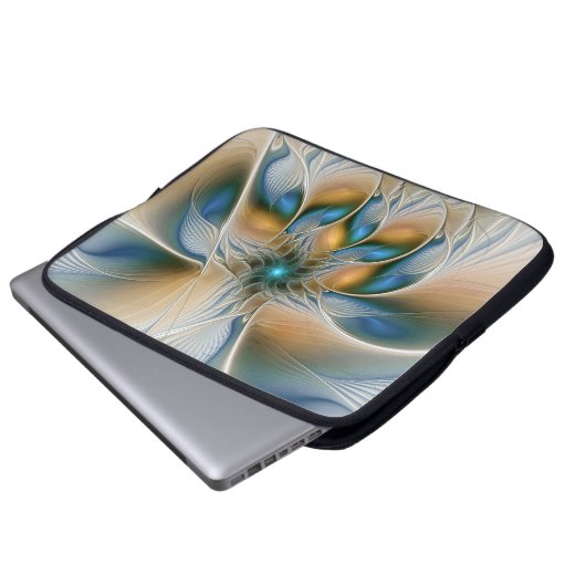 Hoch aufragende, Abstrakte Fantasy Fraktal Art mit Laptopschutzhülle (Vorne Knopf)