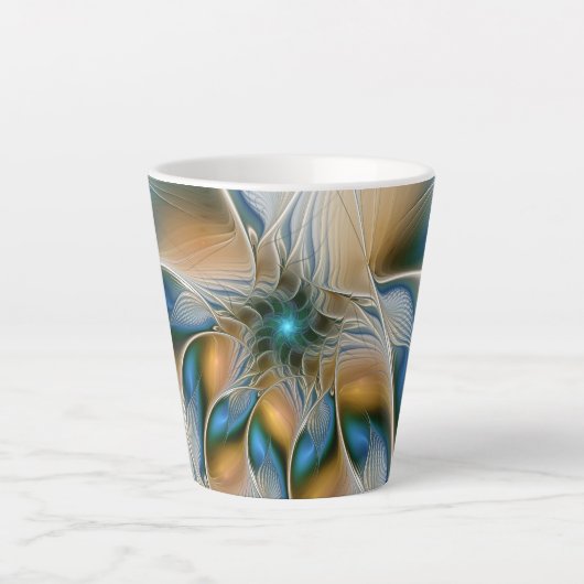 Hoch aufragende, Abstrakte Fantasy Fraktal Art mit Milchtasse (Vorderseite)