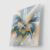 Hoch aufragende, Abstrakte Fantasy Fraktal Art mit Quadratische Wanduhr (Winkel)