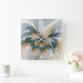 Hoch aufragende, Abstrakte Fantasy Fraktal Art mit Quadratische Wanduhr (Zuhause)