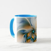 Hoch aufragende, Abstrakte Fantasy Fraktal Art mit Tasse (Vorderseite Links)
