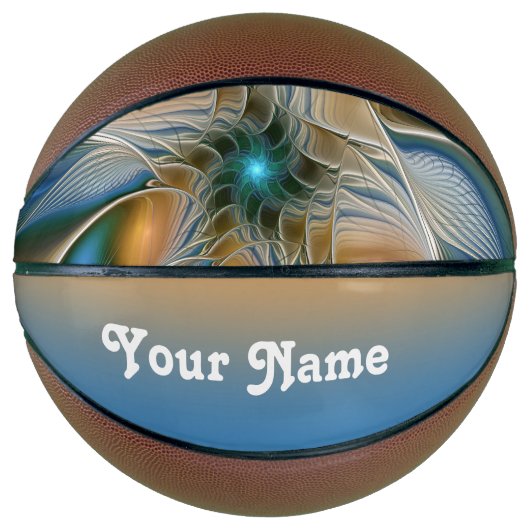 Hoch aufragendes, Abstraktes Fantasie-Fraktal mit Basketball (Vorderseite)
