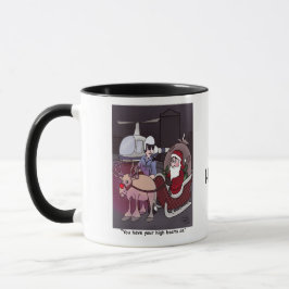 Hoch beams Santa Tasse mit Text