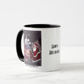 Hoch beams Santa Tasse mit Text (Vorderseite Links)