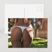 HOCH! Bikini Girl Foto Postkarte (Vorne/Hinten)