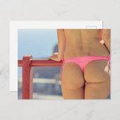 HOCH! Bikini Girl Foto Postkarte (Vorne/Hinten)