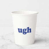 Hoch blaues und weißes lustiges Party Pappbecher (Rückseite)