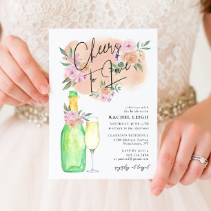 Hoch die Liebe Braut-Champagner-Brunch Einladung