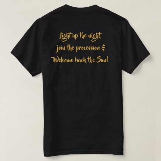 Hoch die Om! Licht in die Nacht T-Shirt (Design Rückseite)